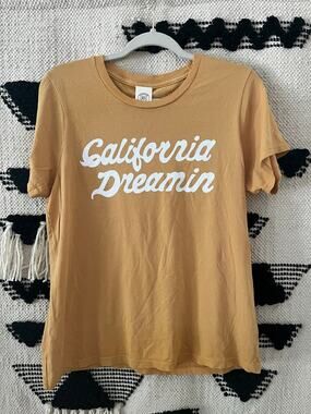 Ragabond California Dreamer Wheat Gold Graphic Organic Cotton Tee XL NWOT